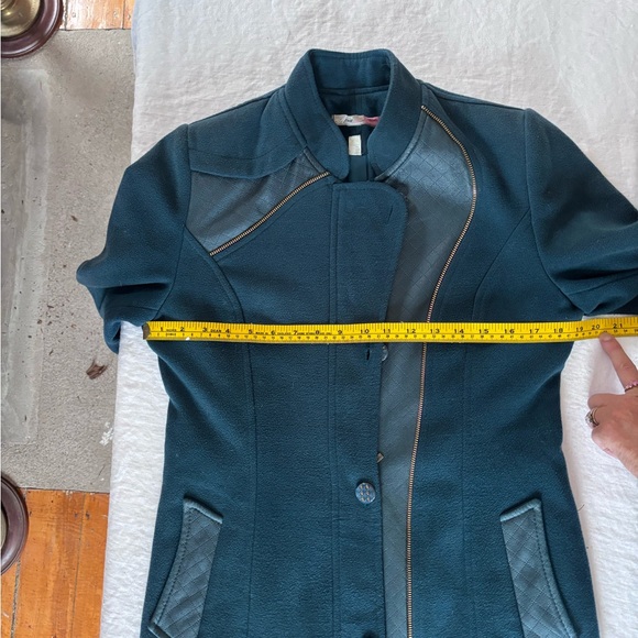 Women’s Vintage Arwa Made in Syria Wool Leather Long Zip Button Front Coat 42 (6 - Picture 10 of 14